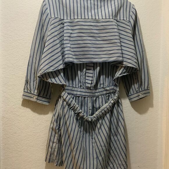 Milly Striped Linen Charlie Romper open back size Small H6 - Picture 9 of 15